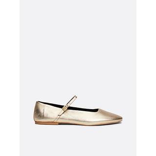 TH x Festive Metallic Leather Mary Jane Ballerinas