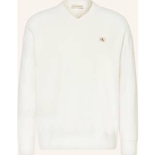 Cotton Bouclé V-Neck Jumper - White - S