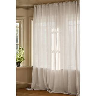 BELLA bouclégardin 1 længde ekstra bred - Hvid