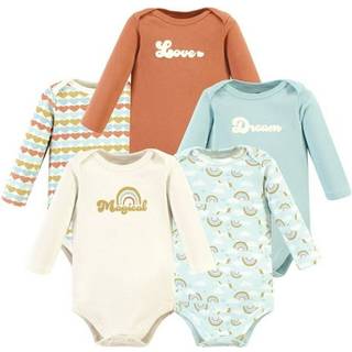 Hudson baby unisex baby bomuld langærmet bodysuits magisk regnbue 5-pakke 12-18 måneder
