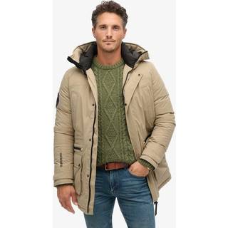 Superdry Superdry Timber Wolf Brown City Padded Parka Coat Hooded and Water-Repellent Jacket