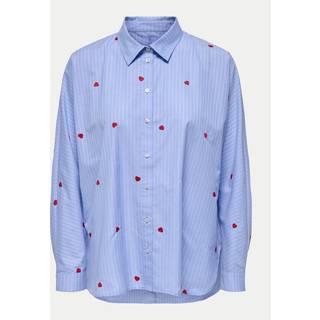 ONLY Skjorte - Lina Grace - Moonlight Blue Stripe w. Red Heart
