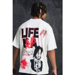 Mens Stone Trippie Redd Oversized Extended Neck Heavyweight Washed Life T-shirt