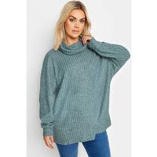 Yours Curve Yours Curve Blue Ribbed Soft Touch Jumper