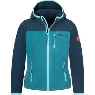 Trollkids Kid's Stavanger Jacket Fleecejakke Børn størrelse 140 farve blå/turkis