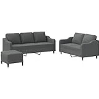 sofasæt 3 dele med hynder stof mørkegrå