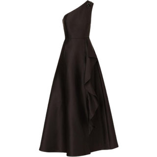 Adrianna Papell Adrianna Papell Studio One Shoulder Mikado Sort kjole