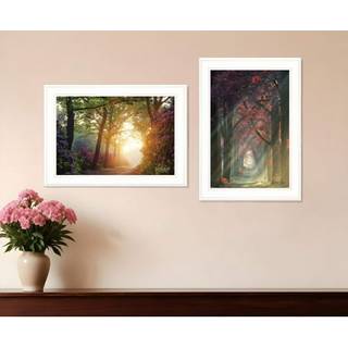 S?t med to sti med lykke 1 hvid indrammet print v?gkunst