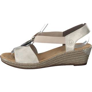 Rieker Rieker Womens Cream Elasticated sandals
