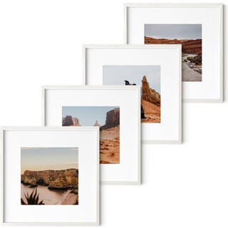 Haus og nuancer Solid Oak Wood 12 X12 Billedrammer matet til 8 x8 s?t p? 4-12x12 hvide firkantede rammer hvide tr? billedrammer hvide billede ram