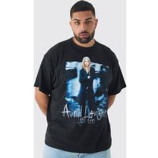 Mens Black Plus Oversized Avril Lavigne License Print T-Shirt