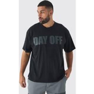 Mens Plus Day Off Print Oversized T-shirt in Black