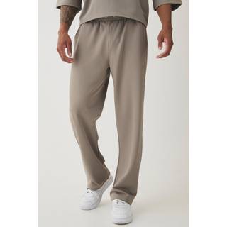 Mens Taupe Straight Leg Jersey Twill Jogger