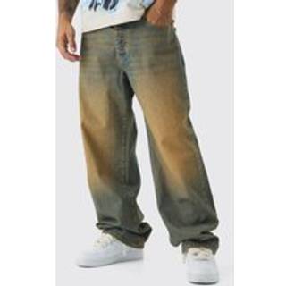 Mens Antique Blue Relaxed Fit Washed Tinted Jeans