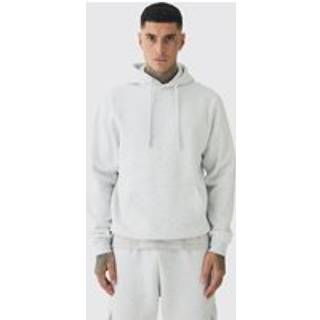 Mens 330GSM Tall Regular Fit Hoodie in Grey Marl