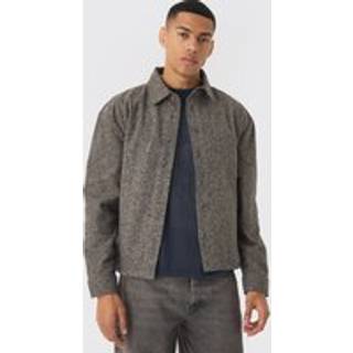 Mens Brown Boxy Side Pocket Long Sleeve Overshirt