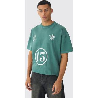 Mens Forest Oversized Boxy Washed 13 print T-Shirt