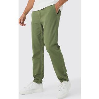 Mens Tapered Chinos With Drawcords In Khaki