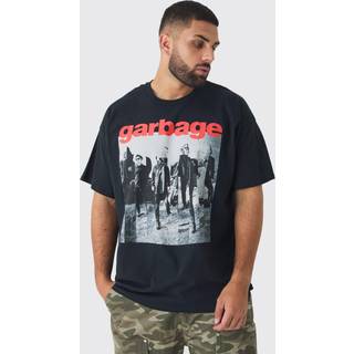 Mens Black Plus Garbage License Print T-shirt