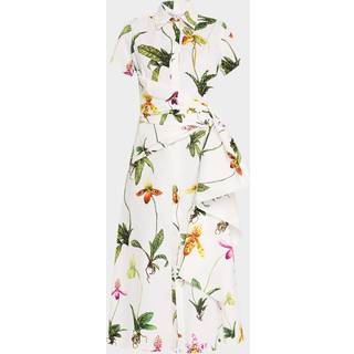 Oscar de la Renta Orchid gathered poplin midi dress - white - L
