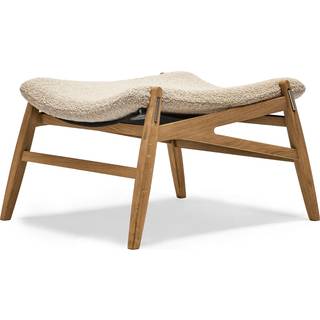 Stolab - Link fodskammel Eg Natural Oil, Cradle Black, Dedar Karakorum, Beige - Fodskamler - Dan Ihreborn - Træ farvet - Træ