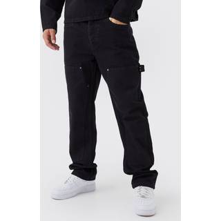 Mens True Black Straight Leg Carpenter Black Jeans