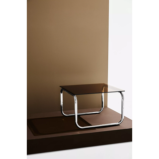 Lulu sofabord i glas og krom 60x60 cm - Brun