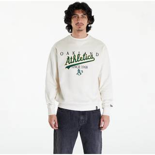 Sweatshirt New Era Oakland Athletics MLB Lifestyle Crew Neck Sweatshirt UNISEX Off White/ Dark Green XL - Dark Green - XL