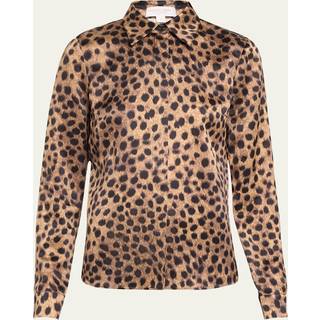MK Hansen Cheetah Silk Charmeuse Shirt - Brown - Michael Kors - EU38