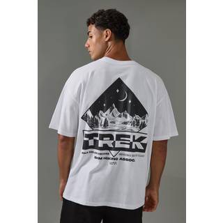 Mens White Active Oversized Trek Hiking T-shirt