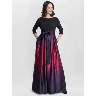 Gina Bacconi Gina Bacconi Lilla Ingrid V-hals Ryg Ombre Satin Maxikjole - EU 44 (UK 16)