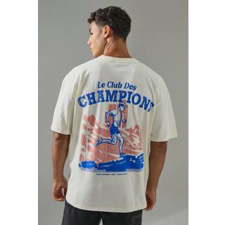 Mens Ecru Man Active Champions Oversized T-shirt