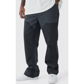 Mens Black Plus Slim Rigid Flare Overdye Carpenter Jeans