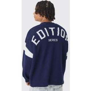 Mens Navy Relaxed Ribbed Knitted Edition Series Cardigan