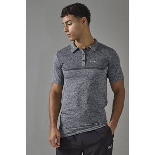 Mens Charcoal Man Active Muscle Fit Seamless Marl Golf Polo