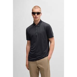Poloshirt med logodetaljer i hurtigtørrende jersey med stræk