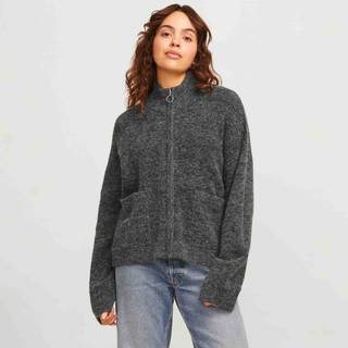 JJXX - Jxevi Zip Cardigan Knit - Striktrøjer og cardigans til kvinder - Dark Grey Melange - XS