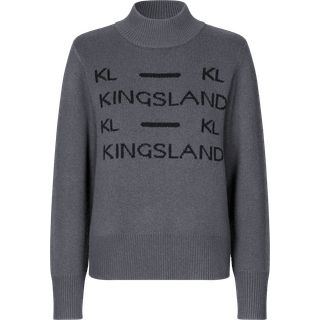 Kingsland - Dame strikket pullover, Villut - Grå - L / Navy