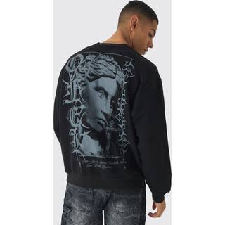 Mens Black Oversized OFCL Tonal Renaissance Print Sweatshirt