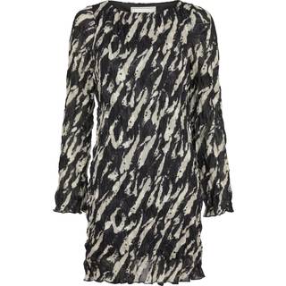 Luni Distressed Zebra Kjole, Black, 40