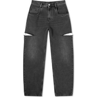 Maison Margiela Cutout high-rise tapered jeans - black - L