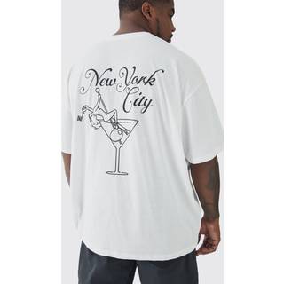 Mens White Plus Oversized Penthouse Magazine License T-Shirt