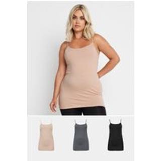 Yours Curve Yours Curve Black Cami Vests 3 Pack