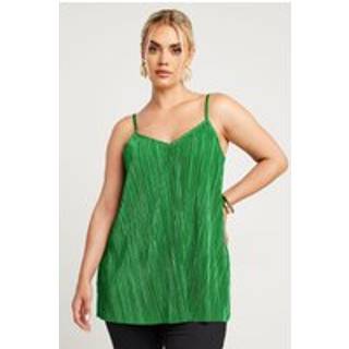 Yours Curve Yours Curve Green Plisse Cami Top