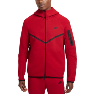 Nike Tech Windrunner-hættetrøje med fuld lynlås til mænd - rød - M