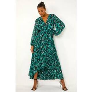 Roman Abstract Tryk Wrap Front Plisseret MaxikjoleEU 44 (UK 16)