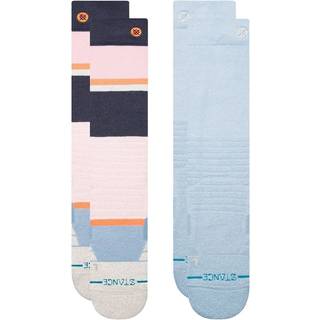 Stance Powdered Mid Poly Snow 2 Pack Tech strømper - M - pinkfade