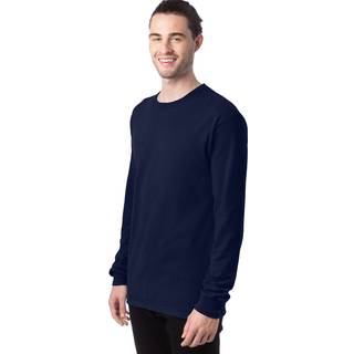 Unisex tøjfarvet langærmet t-shirt-sort-S (D0102H7K6T2)