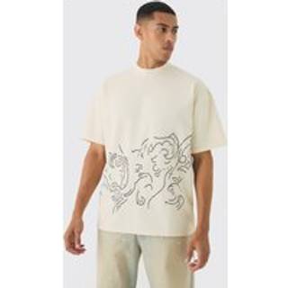 Mens Black Slim Floral Back Print T-Shirt