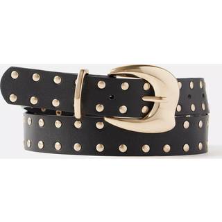 Mint Velvet Mint Velvet Black Leather Chunky Studded Belt